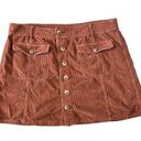 American Eagle  Corduroy Brown Button Mini Skirt A Line High Rise size 16 Photo 0