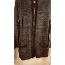 Tahari  CHARCOAL GRAY ZIP UP SWEATER FRINGE TRIM WOMENS SZ XL Photo 4