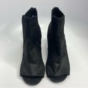 American Eagle  Outfitters peep toe heels black laser cut faux leather size 9.5 Photo 2