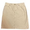 L.L.Bean  Womens 8 Skirt Classic Fit Corduroy Tan Pockets High Waist Size 10 Photo 0