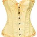 YELLOW LACE UP CORSET Size M Photo 0