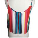 Full Tilt  Red Multicolor Stripes Spaghetti Strap Tie Front Summer Top M Photo 2