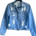 Highway Jeans Highway Button Down Distressed Jean Jacket. Size Medium. Photo 0