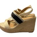 Ralph Lauren LAUREN   Hollyn Striped Canvas Espadrille Strappy Wedge Sandal 11 Photo 0