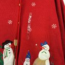 Croft & Barrow CROFT & BORROW NWT Red Christmas Cardigan w/ Snowmen Photo 1