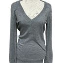 BCBGMAXAZRIA  wool blend soft tunic w embellishment rhinestones studs v-neck Sz M Photo 0