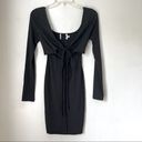 Princess Polly  Black Long Sleeve Cut Out Tie Front Dress 2 Photo 1