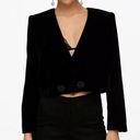 Mango MNG  Cropped Velvet Blazer Women’s Small Photo 0