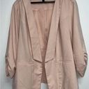 Torrid  Blush Pink Blazer Jacket Womens Plus Size 2 Open Front Ruched 3/4 Sleeve Photo 0