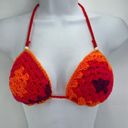 Handmade Napper brand granny square string bikini top halter adjustable any size Orange Size undefined Photo 7