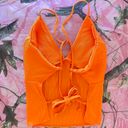 frankie's bikinis orange tie open back summer tank top Photo 1