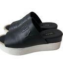 DKNY  Black Leather Platform Slide Sandals Sz 8.5 Photo 2