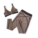Alo Yoga  - Airlift Line Up Sports Bra & High Waist Suit Up Leggings in Brown Photo 3