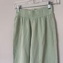 True Craft Green Linen High Rise Wide Leg Pants Photo 2