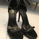 Boohoo BLACK LEATHER MINIMAL PLATFORM HEELS (US9) Photo 0