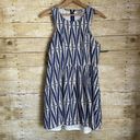 Alya  Blue Blue Leaf Pattern Fit & Flare Sleeveless Dress - Size Large - Zipper Photo 0