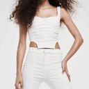 ZARA  Denim Corset Bustier Crop Tank Top White Medium Photo 1