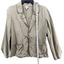 J.Jill  Blazer Jacket Womens Size XS Tan Linen Blend Tie Front Blazer Lagenlook Photo 6