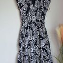 J.Crew , Navy White Pineapple Crinkle Flounce Hem Blouson Midi Dress, Size 4 Photo 11