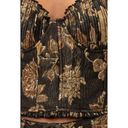 Sofie the Label Black Gold Floral Jacquard Strapless Corset Top Size Medium Photo 10