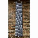 Bobeau  Black & White Asymmetrical Striped Sleeveless Maxi Dress Size Large Photo 1