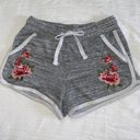 PacSun Grey Floral Athletic Lounge Comfy Athleisure Shorts Embroidered  Photo 0