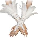 NEW Lace Feather Gloves Witch Angel Costume Accessories Swan Photo 0