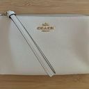 Coach New  Large Corner Zip Wristlet - White Photo 0