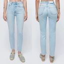 RE/DONE REDONE 90s High Rise Ankle Crop Slim Raw Hem Jeans in Light 21 Wash US 26 Photo 1