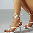 White Strap Heels Size 7.5 Photo 6
