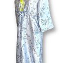 Oscar de la Renta  Pink Label Housedress Robe Reflective Blue Chartreuse Floral Photo 4