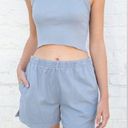 Brandy Melville  pastel blue wide strap ribbed knit cotton cropped Connor tank S Photo 0