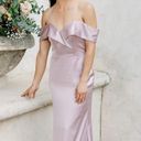 Bardot Revelry  Satin Dress Off Shoulder Photo 0