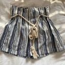 Zaful  Forever Young Striped High-Waisted Shorts- Blue and White Photo 0