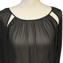 Ro & De NWT  Black Sheer Blouse with Cutouts  Long Sleeve Size Small Photo 2