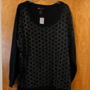 Lane Bryant  Geometric Rhinestone Shirt Top Sweater Black Cotton Wool Blend 26-28 Photo 0