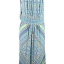 London Times  Maxi Dress 4 Keyhole Sleeveless Geometric Print Stretch New Photo 15