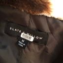 Slate + Willow  Cow Print Faux Fur Jacket Brown White Zip Up Oversized sz Medium Photo 13