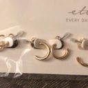 Ettika NWT  Gold Hoop Earrings Set Hoops 18k Gold Plated Photo 4