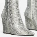 EGO SILVER SNAKE PRINT WEDGE HEEL ANKLE BOOT Photo 1