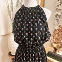 Wilfred  ARITZIA Black Floral Effet Cinched Halter Dress Size Large‎ Photo 1