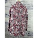 kim rogers  Curvy Button Front Shirt Womens Size 1X Paisley Long Sleeve Cotton Photo 4