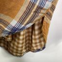 Thread and Supply  Yellow Blue Plaid Button Front Cotton Shirt Women's Size Small S Photo 5