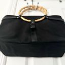 Lauren Ralph Lauren Black Canvas Large Tote Shopper Harness Bamboo Handle Bag Photo 6