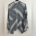 Krass&co NWT NY &  Soho Striped Asymmetrical Button Down Shirt Size Medium Photo 5