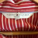 Tommy Hilfiger Women’ Plus Size Ruffle Blouse Red & White Pin Stripes. Photo 2