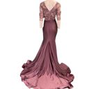 Jessica Angel  884 Floral Bodice V-back Maxi Gown Champagne Size Large NWT Photo 1