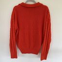 DKNY  Jeans Cable Sweater Knit V-Neck Long-Sleeve XLARGE Orange Tangerine Photo 5