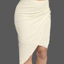 Helmut Lang  Asymmetrical Draped off White skirt Photo 1