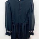 House of Harlow  Size Small Black Hendrix Shorts One Piece Long Sleeve Romper Photo 0